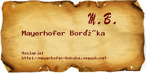 Mayerhofer Boróka névjegykártya